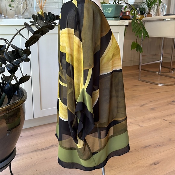 NWT Peruzzi green yellow and black caftan tunic made in Italy - Picture 5 of 12
